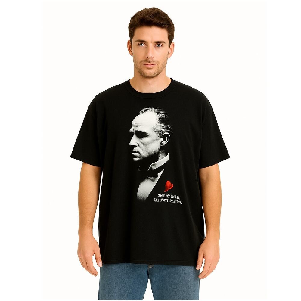 The Godfather T-Shirt Men's L Black Graphic Print Mob Movie Quote Pop Culture‎